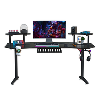 Beisijie Noir Aile En Forme Rgb Ordinateur En Fiber De Carbone Pas Cher Grandes Ailes En Forme De PC Gamer Bureau Avec LED