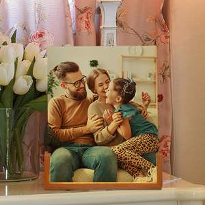 Panneaux vierges pour veilleuses à sublimation, cadres photo en verre LED, support en bois blanc chaud pour impression par presse à chaud - Product Image 3