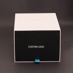 Custom Premium Black White Rigid Paper Gift Box Large <b>Drawer</b> Style <b>Pull</b> Out Packaging Box for Luxury Products - Product Image 3