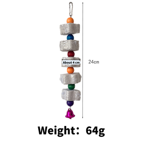 Juguetes grandes para masticar pájaros, rocas volcánicas duraderas, pico <span class=keywords><strong>de</strong></span> loro, piedra <span class=keywords><strong>de</strong></span> calcio con campanas - Product Image 5