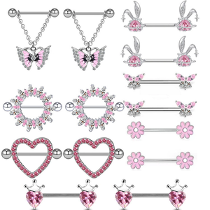 Gaby Fashion Body Jewelry Fil <span class=keywords><strong>Piercing</strong></span> Bar Anneau de poitrine Anneaux de mamelon - Product Image 2