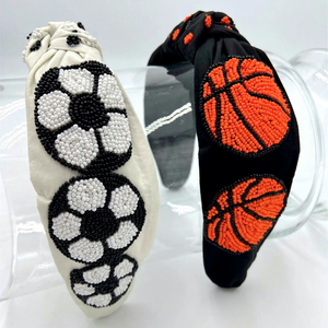 Bandeau à nœuds perlés motif léopard rouge, qualité export, brodé à la main, accessoire de mode pour cheveux, idéal pour le basketball et le baseball - Product Image 1