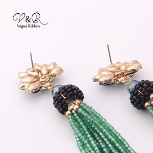 joyería hermosa espumosos de gota de lágrima de piedra de pavimentación declaración pendiente de cristal de Murano pendientes - Product Image 5