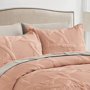 Set di 3 Pezzi Trapuntati per Letto, Lussuoso <span class=keywords><strong>Copriletto</strong></span> in Fibra di Poliestere 100% per Hotel, <span class=keywords><strong>Copriletto</strong></span> <span class=keywords><strong>Matrimoniale</strong></span> - Product Image 3