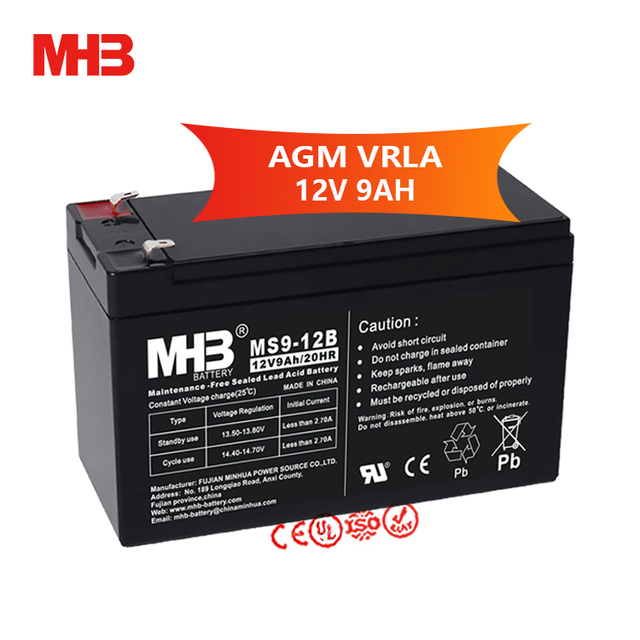 Mhb MS9-12B Maintenance Free 20hr Batterie AGM VRLA 12v/9ah Rechargeable Lead Acid Battery for Engine Start