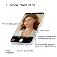 Pantalla Monitor Inalámbrica Magnética de 4.02 Pulgadas 1080P para Vlog y Selfie con Teléfono Móvil y Control Remoto