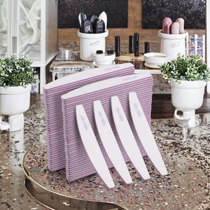 Juego de Limas de Uñas Profesionales No Eléctricas de Doble Cara con Logotipo Personalizado, Herramientas de Manicura y Pedicura, Grano 180/100 - Product Image 3