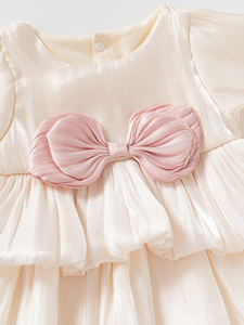 2025 autunno stagione balze bebè battesimo abito torta con fiocco per neonato 1 ° compleanno vestito per 0-12 mesi bambina - Product Image 5