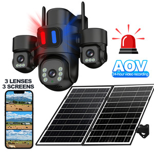 Cámara de Vigilancia Solar de Tres Vistas, 1920x2160p, Visión Nocturna a Todo Color, Impermeable para Exteriores, Montaje en Techo - Product Image 3