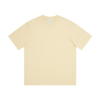 T-shirt uni pour homme avec poches, 230 g/m², coupe oversize, style vintage, vente en gros, personnalisable, 100 % coton, été, t-shirt vierge avec poche