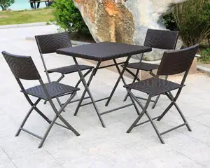 Уличный кофейный столик и стул для патио на открытом воздухе, модная мебель, набор складных стульев из ротанга