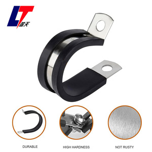 <strong>25mm</strong> Ss304 Epdm Rubber Lined P Clamp <strong>Clips</strong> for Industrial <strong>Pipe</strong> Fixing Usage - Product Image 1