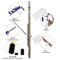 C Key Flutes Closed 16 Hole Flute Antique Bronze Woodwind Instrument for Beginner Bronze