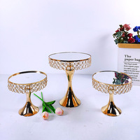 3 à 16 pièces de luxe, supports ronds pour gâteaux bonbons en cristal, accessoires de mariage de fête, fournitures de décoration de cupcakes en or et en argent