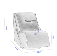 Fauteuil inclinable électrique moderne à une place avec fonction pivotante et basculante, en tissu performant doux et durable, et garniture contrastante en similicuir raffiné.
