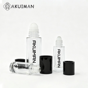 Flacon roll-on en verre transparent pour huile essentielle, conteneur cosmétique 30 ml, emballage rechargeable, flacon roll-on pour sérum - Product Image 2