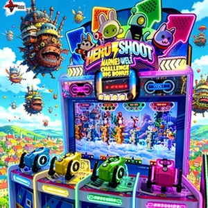Machine d'arcade de tir de balles 4 joueurs Hero Shoot, <span class=keywords><strong>jeu</strong></span> de rédemption de tickets à monnayeur pour parcs d'attractions - Product Image 4