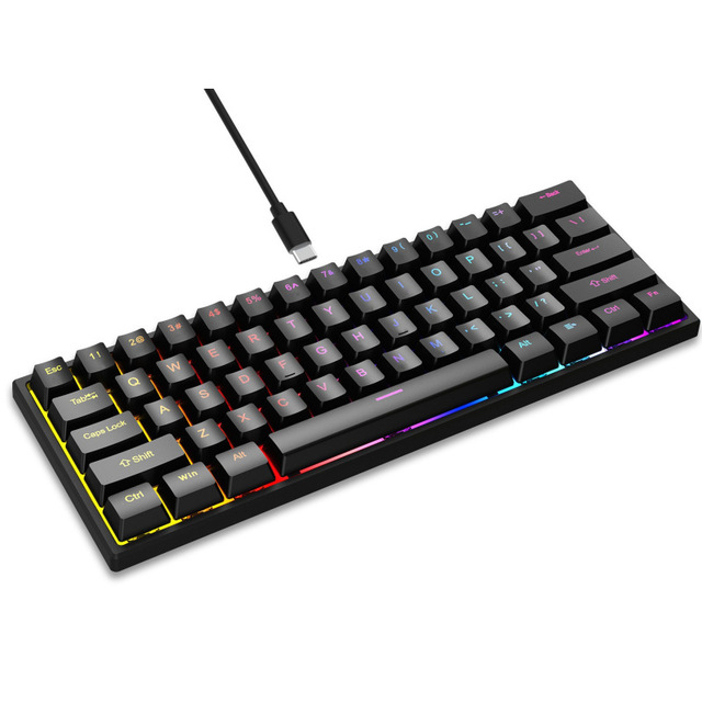 2026 New 61-Key Wired Mechanical Keyboard for Laptops, Gaming, Business, and Office Use with Backlit Lighting