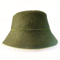 Chapeau de sauna style pêcheur en laine douce, isolant thermique et confortable, idéal pour les centres de SPA et de bien-être
