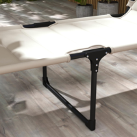 Chaise longue pliante de luxe chaise longue réglable à 5 niveaux dos inclinable lecture visage trou métal jardin extérieur chaise de bronzage
