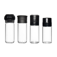 Vente en gros de bouteilles à épices en verre de haute qualité de 100 ml, moulin à sel et à poivre rechargeable pour la maison et les restaurants