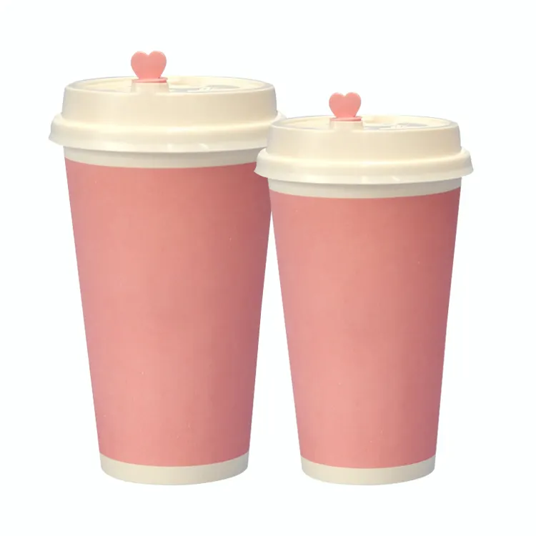 Одноразовые бумажные стаканчики для молока, чая обычного цвета, размер M, L, большие бумажные стаканчики с крышкой