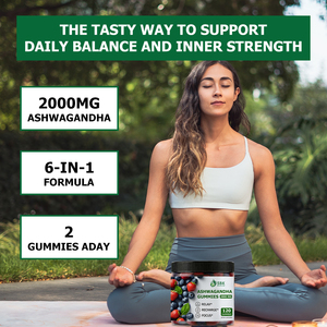 Premium Quality 6 In 1 Formula Support Daily Balance and Inner Strength Ashwagandha Gummies GABA L-Theanine <b>Supplement</b> - Product Image 3