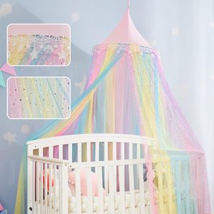 Arcobaleno letto a baldacchino lucente per bambini principessa cupola rotonda <span class=keywords><strong>tenda</strong></span> per bambini culla baldacchino gioco <span class=keywords><strong>tenda</strong></span> per ragazze - Product Image 6