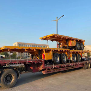 Remolque de camión contenedor de 30 pies Remolque de cama plana contenedor de 3 ejes de 40 pies a la venta en Dubai Remolque contenedor abierto - Product Image 2