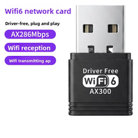 Tarjeta de Red Inalámbrica USB Mini WiFi6 AX300 Externa de Alta Calidad, Sin Controladores, para Adaptador WiFi de Escritorio, en Stock