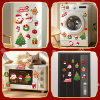 Autocollants magnétiques pour réfrigérateur, 12 pièces/ensemble, autocollants de noël amovibles et réutilisables pour la décoration de la maison