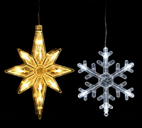 LED Schneeflocken-Stern Saugnapf-Lichter Batteriebetriebene Warmweiße Lichterketten für Schaufenster Navidad Weihnachten Fenster Wand Garten Dekoration