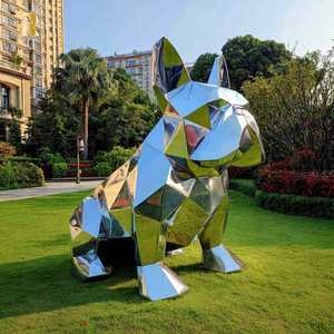 Escultura de Cão Bulldog Grande em Aço Inoxidável Personalizada para Decoração - Venda Quente RELONG - Product Image 1