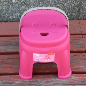 Tabouret en plastique Jiajiale pour enfants, diamètre 19 cm, épaissi, portable, en forme de tête de chat de dessin animé, pour la salle de bain et la douche des enfants - Product Image 3