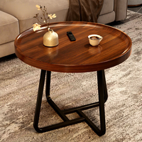 Table basse pliante traditionnelle pour salon, mobilier de maison, table d'appoint pour petit appartement, table à thé ronde pour balcon