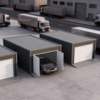 Abri de rangement préfabriqué à montage rapide, abri de voiture imperméable et isolé, garage conteneur à double porte, abri de voiture pour extérieur
