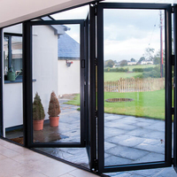 AS2047 Australia Vanguard Solutions Puerta de Vidrio Triple Plegable Insonorizada, Puerta Exterior Tipo Acordeón, Puertas Corredizas Abatibles de Aluminio