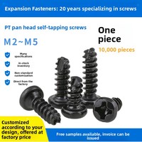 Vis autotaraudeuses à tête fraisée Phillips, type PT, en acier au carbone avec finition oxyde noir, M2-M5 pour jouets électroniques