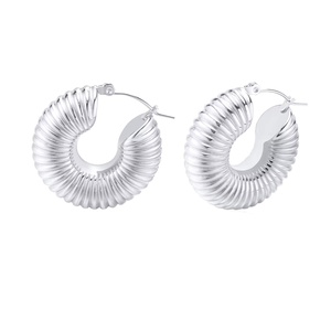 Nouvelles boucles d'oreilles créoles dorées de créateur, grandes et épaisses, pour femmes - Product Image 1