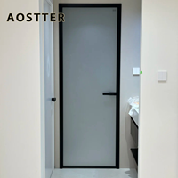 Puerta Corrediza Moderna de Aleación de Aluminio, Estilo Francés, Panel Único, Vidrio Arqueado, Color Personalizado, para Villa, Dormitorio, Apartamento, Cocina, PVC