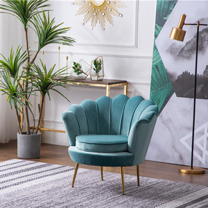 Modern Luxury Green Tufted Shell Shaped Velvet Upholstery Sofa <b>Armchair</b> with Gold Legs Green for Home Office & Hotel Use - Product Image 4