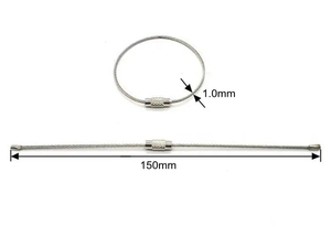 EWANG Factory <b>Silver</b> Stainless Steel Wire Rope Keychain Cable <b>Key</b> <b>Ring</b> - Product Image 3