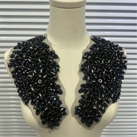 Accessoire de mode à coudre pour vêtements : Appliques 3D en strass de verre, motif fleur, dentelle diamantée et sequins, pour robe de créateur