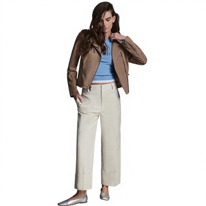 Women's Brown Suede <b>Leather</b> Moto <b>Jacket</b> Available in different color - Product Image 1