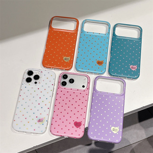 เคสโทรศัพท์มือถือลายจุดน่ารัก IMD สำหรับ iPhone 18 17 16 15 14 Pro Max พิมพ์ลายสีสันสดใส โปร่งใส สำหรับสาวๆ  วัสดุ PC TPU ฝาหลัง - Product Image 1