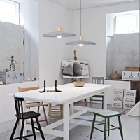 Nouvelle lampe suspendue acoustique en feutre gris à économie d'énergie, angle de faisceau de 360°, taille moyenne, pour éclairage de plafond de maison, bureau, restaurant