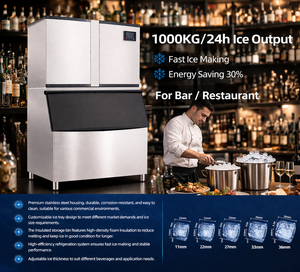 Máquina de Hielo Comercial de 680kg-1200kg/24h, Fabricante de Hielo en Cubos de Doble Cabezal, Tamaño 22mm 28mm, Enfriada por Aire y Agua para Negocios Profesionales - Product Image 2