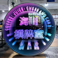 Enseigne publicitaire personnalisée en acier inoxydable avec effet miroir infini à diodes LED lumineuses, pour intérieur/extérieur, décoration de bureau