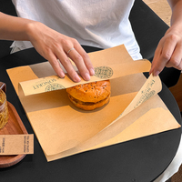 Papier d'emballage alimentaire imperméable et résistant à la graisse, personnalisé avec revêtement PE, pour sandwichs, hamburgers, poulet frit, avec logo imprimé