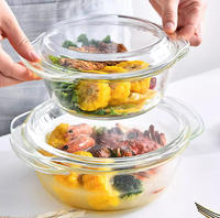 Vente en gros de couvercles de pot en verre borosilicate résistant à la chaleur, ronds, de 16 cm, avec couvercle pour aliments, poissons